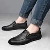 Mens Casual Shoes Slip-on Shoes Leather Shoe Wear-resistant Men Flat Shoes Comfortable Driving Shoe Office Loafers