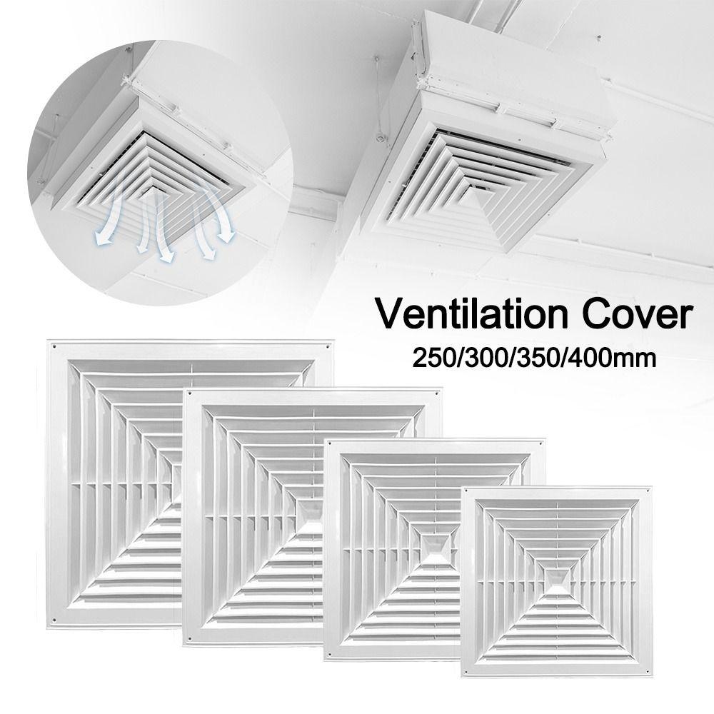 New Plastic Air Vent Grille White With Flaps Duct Heating Vents Silent Operation Square Ventilation Cover Bathroom