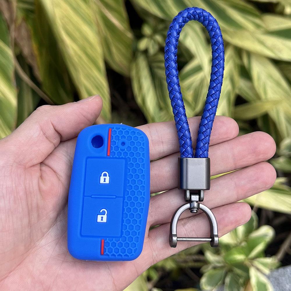 Silicone Car Fob Key Case Protector Keychain for Mitsubishi Lancer 10 Outlander 3 Pajero Sport 2buttons Folding Remote Cover Set