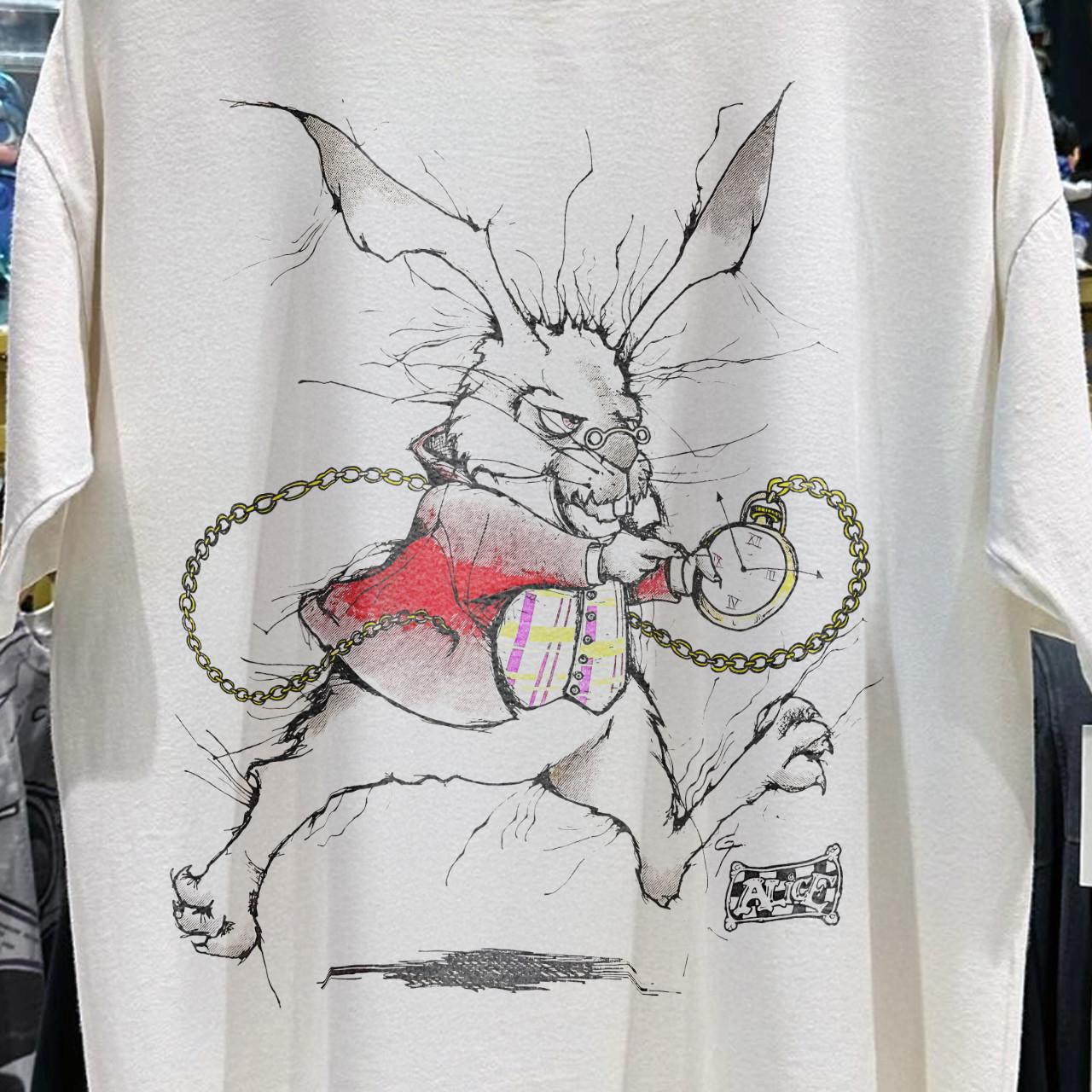 90 s Im Late Rabbit Promo T-Shirt White XXL 2XL