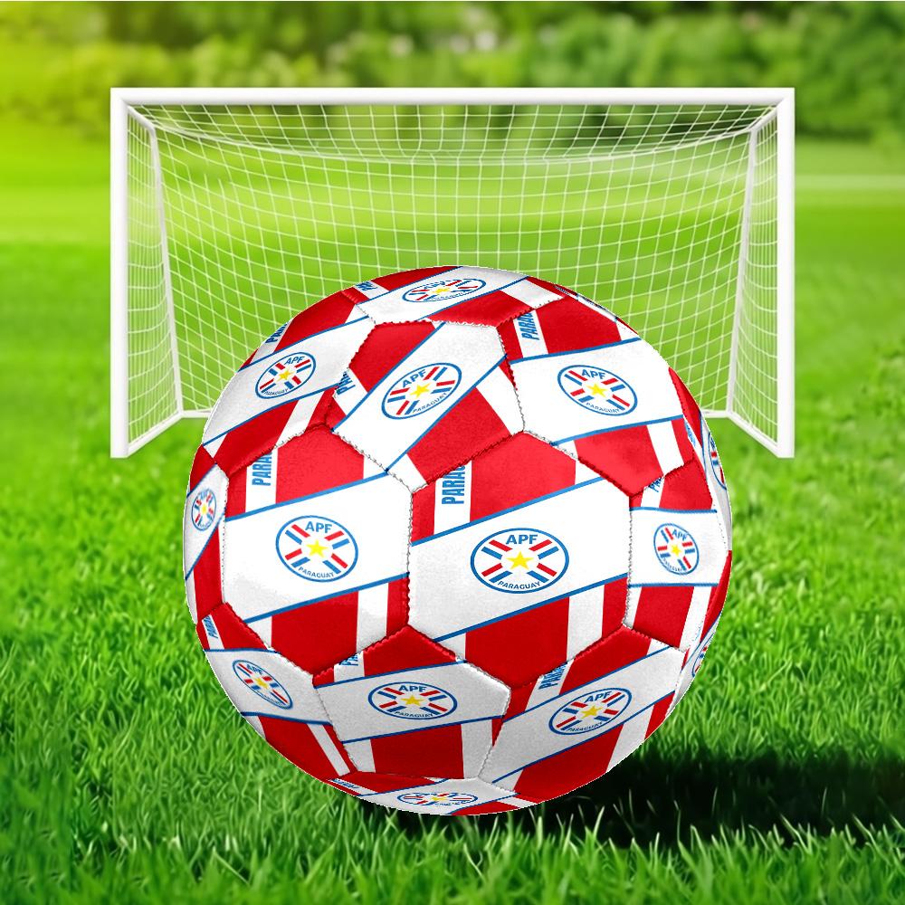 Paraguay Football Federation Emblem Size 5 Soccer Ball, Suitable for Training and Matches, High-Elasticity, Wear-Resistant Material Gift for Fan