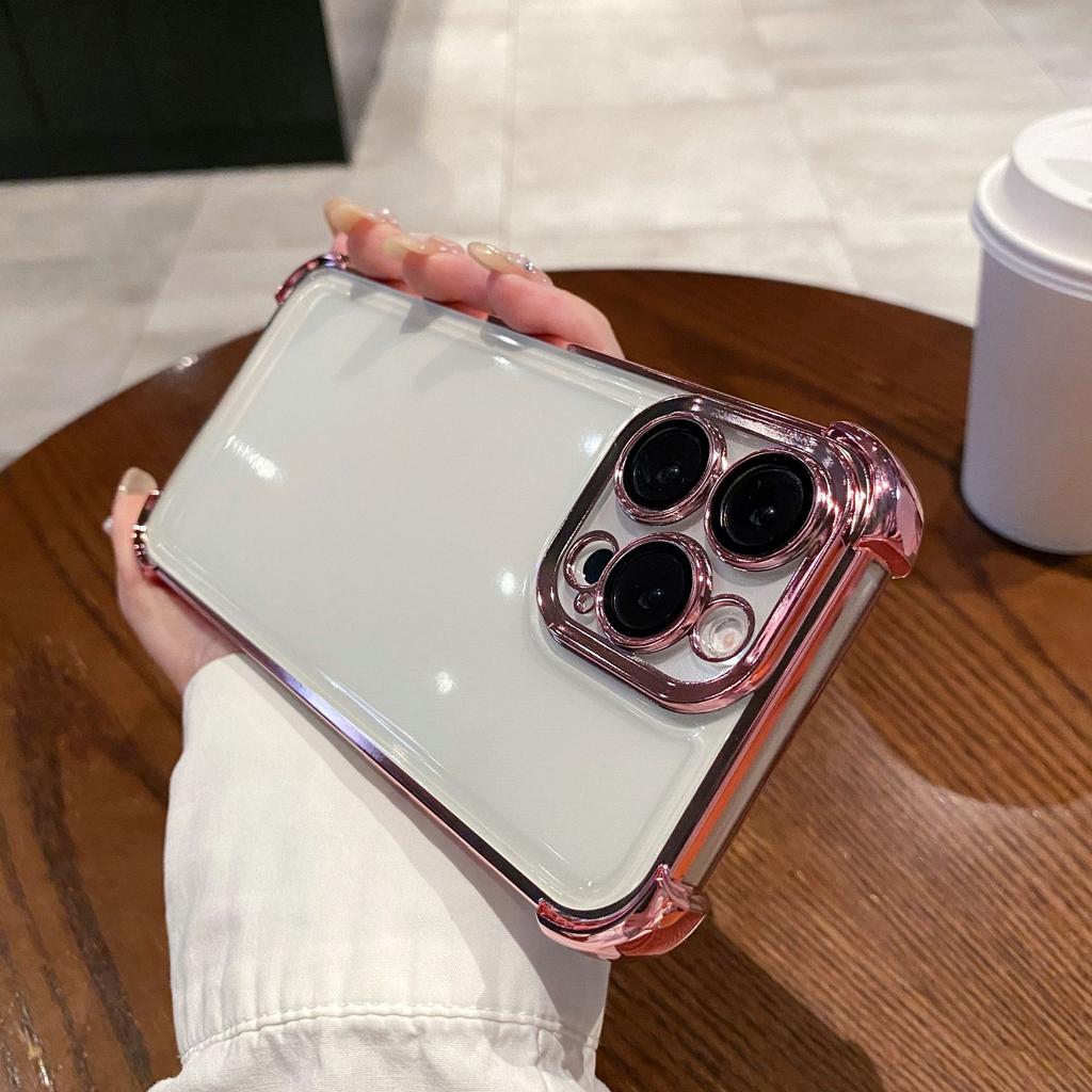 Applicable To Apple 16 Mobile Phone Case Full-inclusive Lens Film IPhone 15 Four-corner Anti-fall Electroplating Airbag Soft Shell Protective Cover