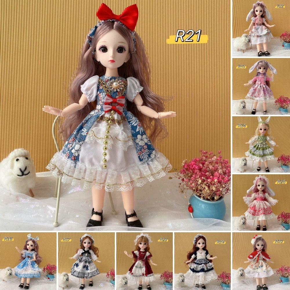 1 Set Attractive Eyes 30cm Bjd Doll with Clothes Princess Makeup Ball Joint Doll  Toddler