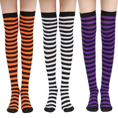 Japanese Style Colorful Striped Stockings Keep Warm Striped Long Socks  Halloween Party