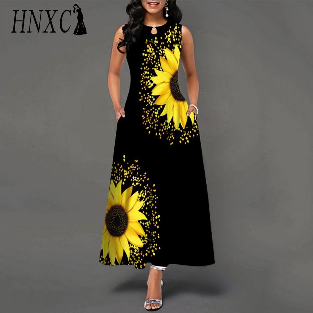 HNXC 48 barev Nové dámské volné vintage květinové volánové šaty Befree šaty Velká letní párty Tílka Elegantní maxi šaty