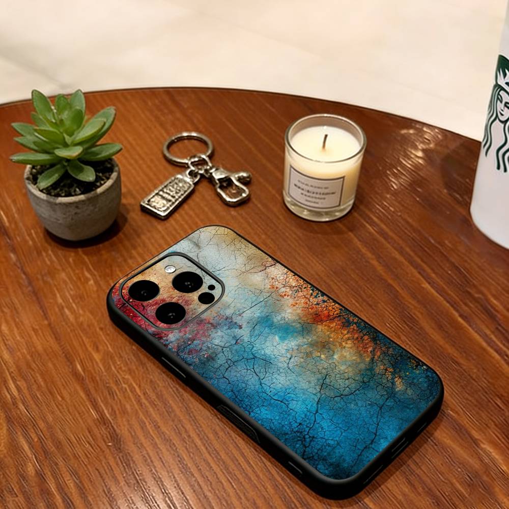 Vintage Rust Phone Case For iPhone 17,16,15,14,13,12,11 Plus,Pro Max,XS,Soft Silicone Black Cover