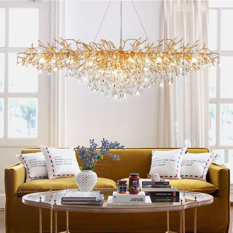 Elegant French Luxury Crystal Chandelier with Water Drop Design for Dining Rooms and Villas