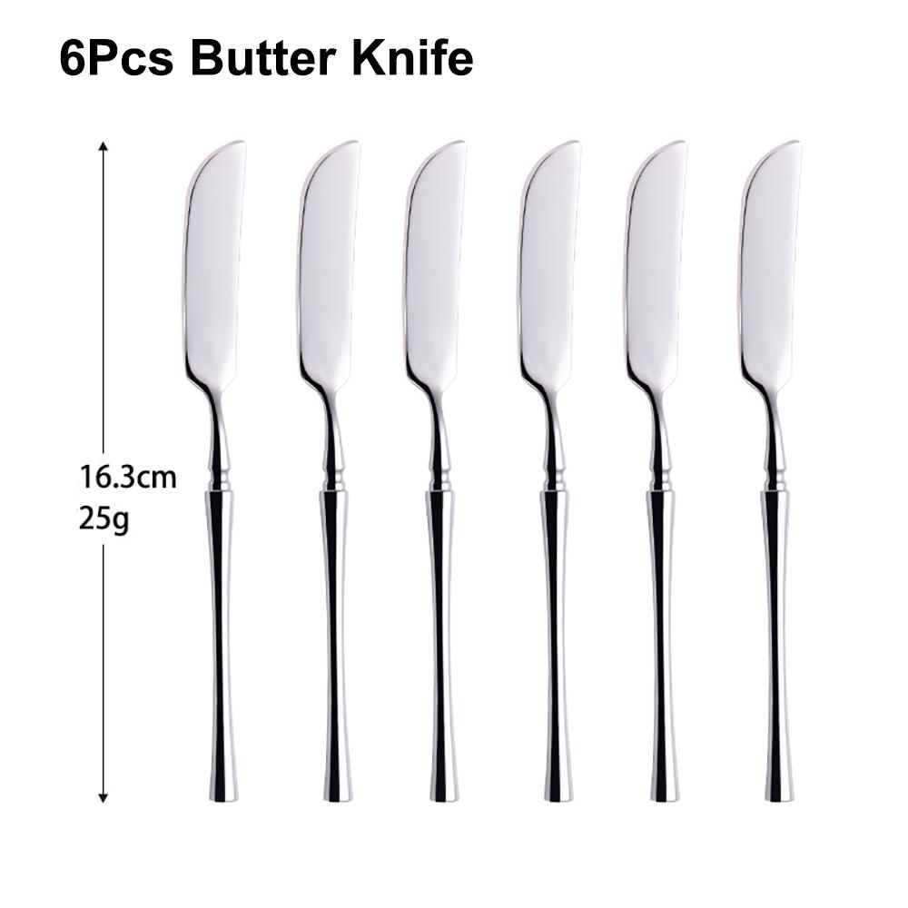 6/24/30 ks Stříbrný příborový set Nerezová ocel 304 Nádobí Elegantní jídelní set Západní nůž Vidlička Lžíce Zrcadlový příbor