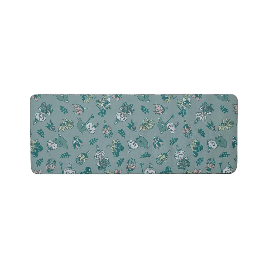 Marushin Kitchen Moomin Botanical H45 x 1455055100 Mat, Green/Little My, Wipeable, Water-Repellent, Non-Slip PVC, Approx. W120cm,