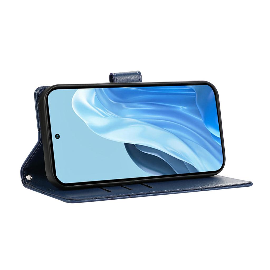 For Samsung Galaxy A57 5G Phone Case Line Imprint Leather Wallet Cover with Wrist Strap