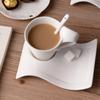 70-220Ml Ceramic Coffee Cup Set Creative Wave Milk Mug and Saucer Set European Couple Tea Cup Set Water Cups