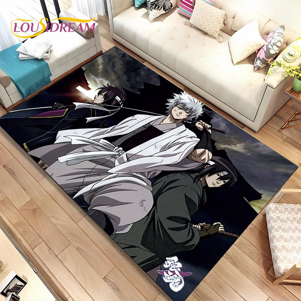 3D Gintoki Kagura Gintama Anime Area Rug,Carpet Rug for Living Room Bedroom Sofa Doormat Decoration, Kid Play Non-slip Floor Mat