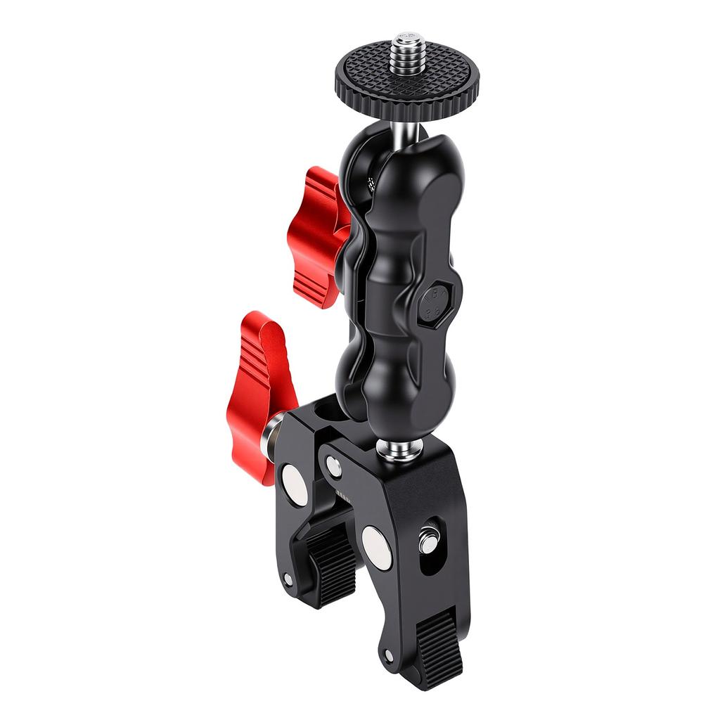 Super Clamp with Dual Ballhead Magic Arm Camera Clamp Mount Kit with 1 4  20 and 3 8  16 Thread for Monitor Flash Light