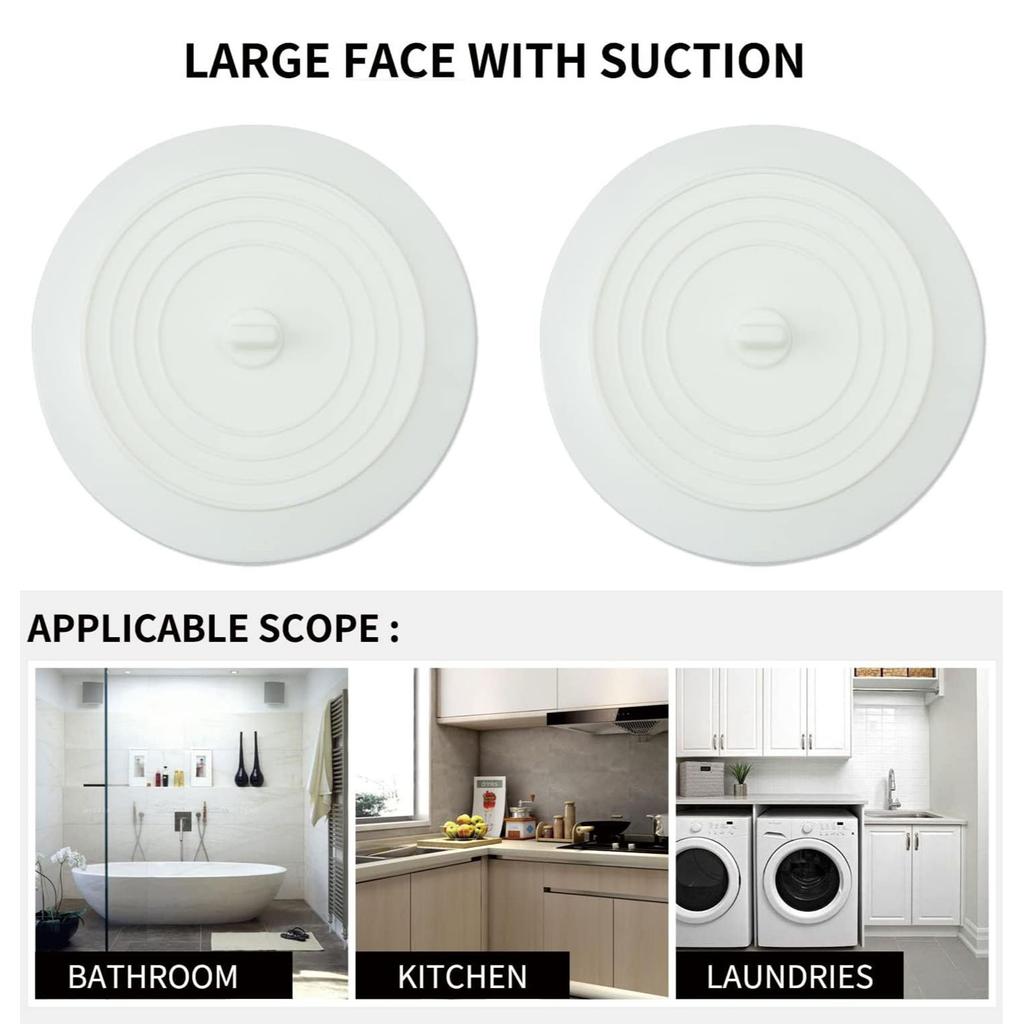 2pcs/set Drain Cover Soft & Long lasting Solution Bathtub Drain Cover Universal Bathroom Drain Cover for Bathtubs Sinks