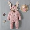 Easter Bunny Ears Hooded Romper for Girls - Spring & Autumn Style