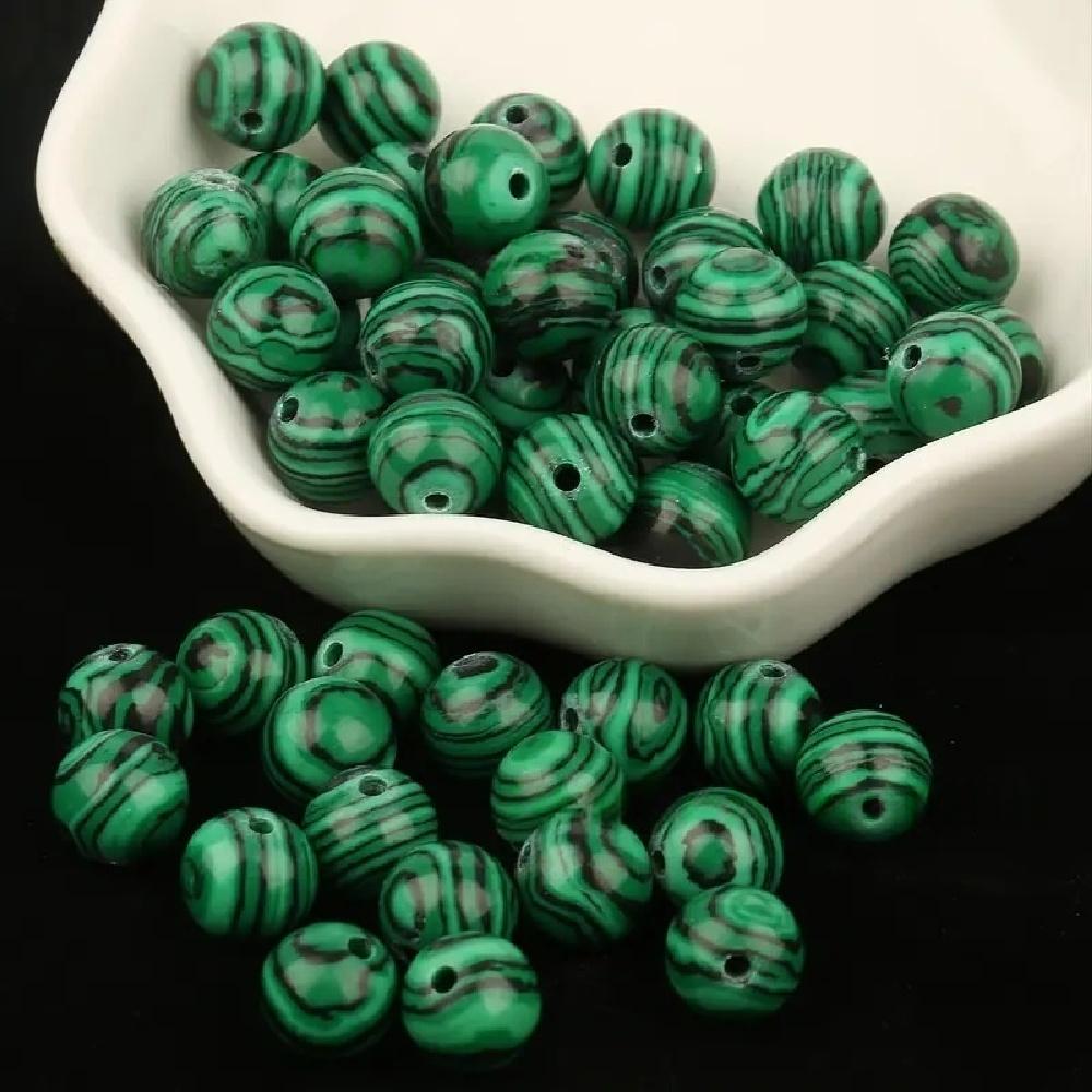 Green Malachite Stone Round Beads 15"Strand Smooth Loose Spacer Beads 4/6/8/10/12mm for Jewelry Making DIY Bracelets Accessories