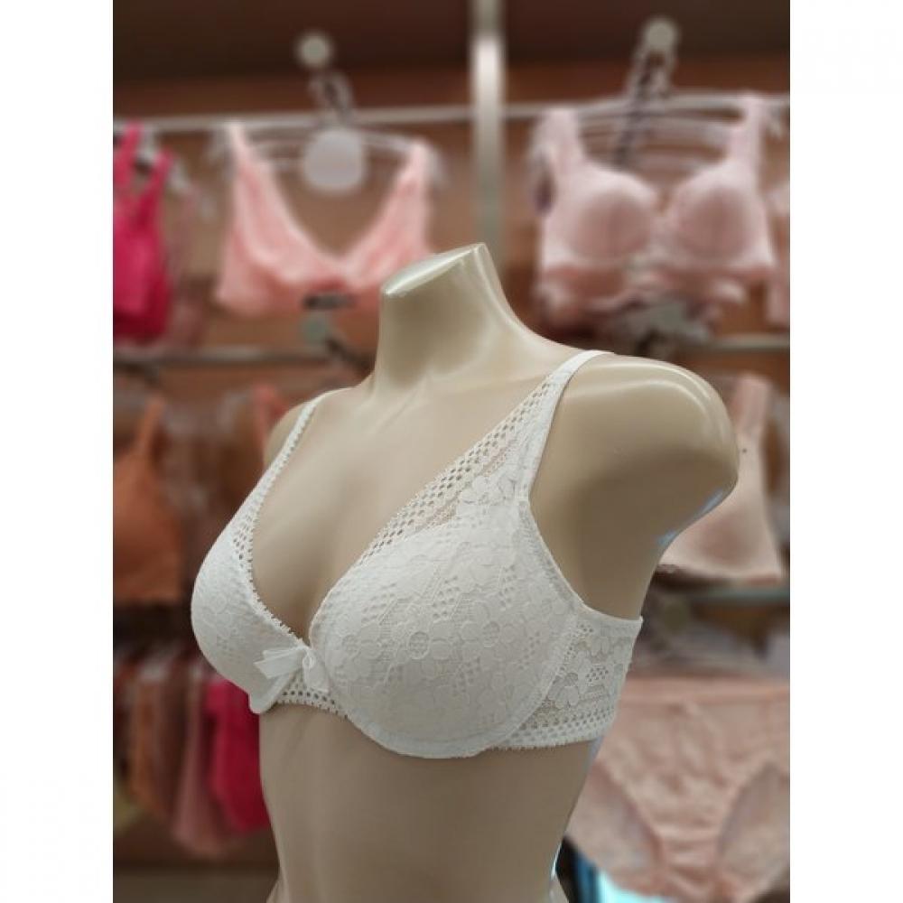 Barbara White Lace 3 4 Cup Mold Bra Hem Panty Set  Abr4449 Abp4449h 