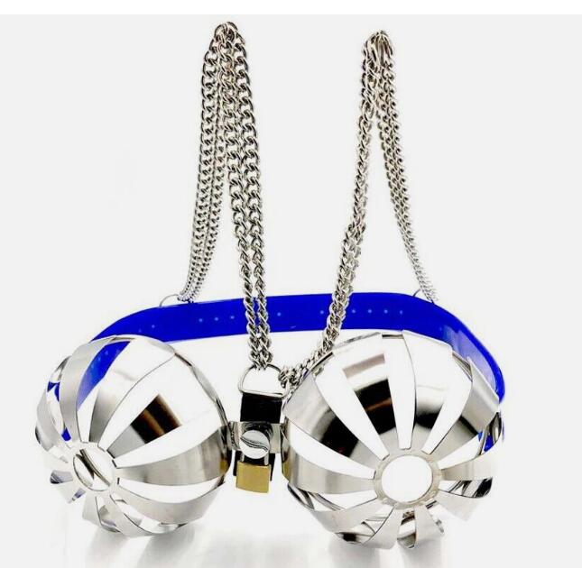 New 3 Colors Stainless Steel Women Adjustable Chastity Bra Lock Female Chastity Device Breast Protection Roleplay Sex Toys