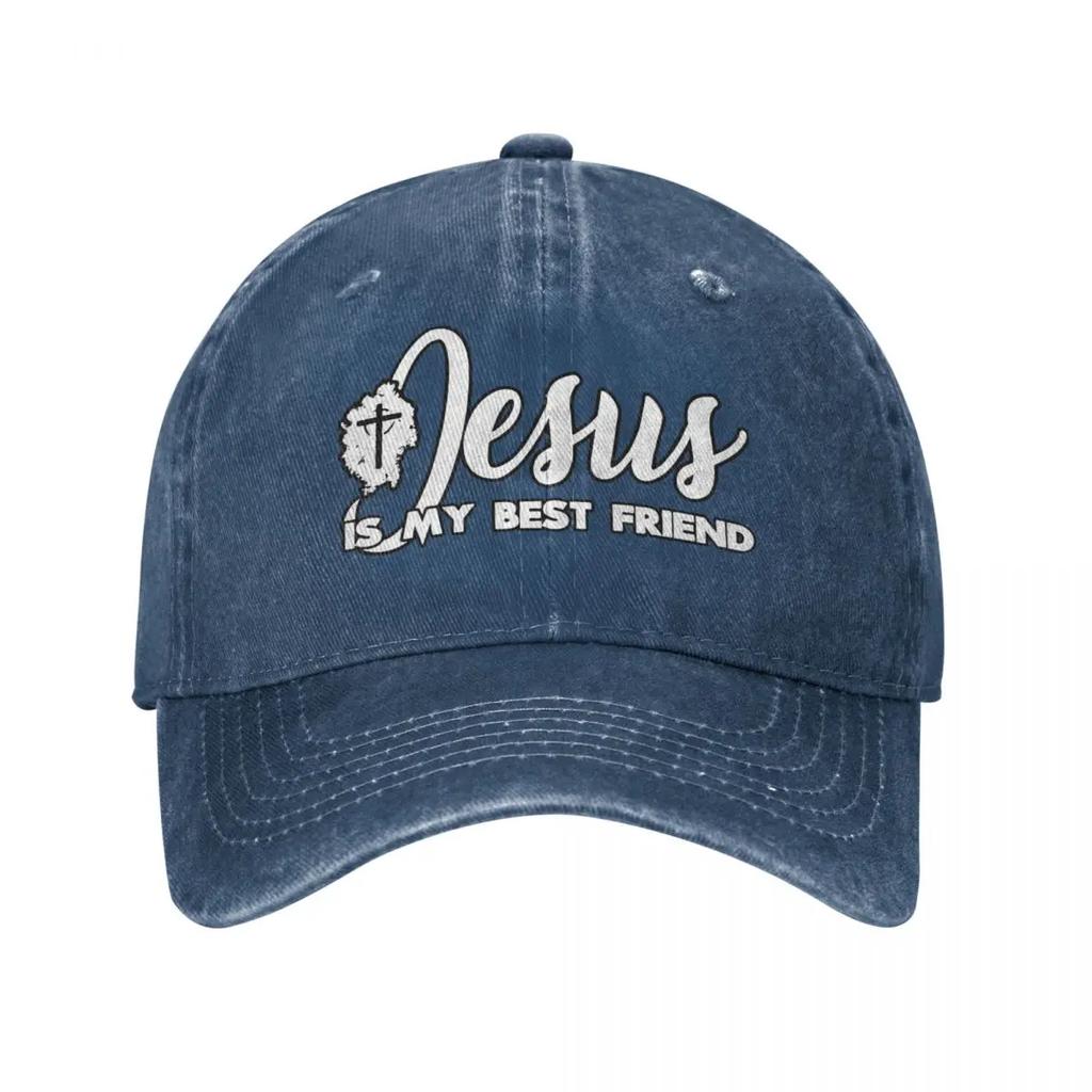 Classic Denim Jesus Is My Best Friend Christian Baseball Cap Adult Unisex Summer Autumn Snapback Hat Cap Hats