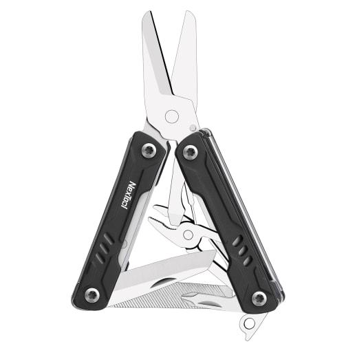 NexTool Mini Sailor Scissor Multi-Tool, 10 in 1 Multifunction Pliers with Knife, Screwdriver, Can Opener, Scissors, and SIM Card Pin Removal. Durable,