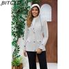 BITCED Women's Spring/Autumn Hooded Trench Coat with Fleece Lining and Water-Repellent Finish Long-Sleeved Zip-Up Cardigan
