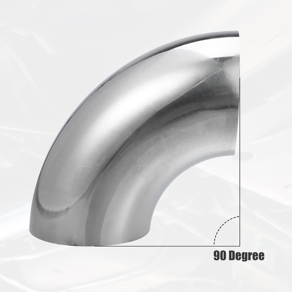 uxcell SS304 90 Degree Mandrel Bend Elbow Stainless Steel Bend Tube Exhaust Elbow Pipe