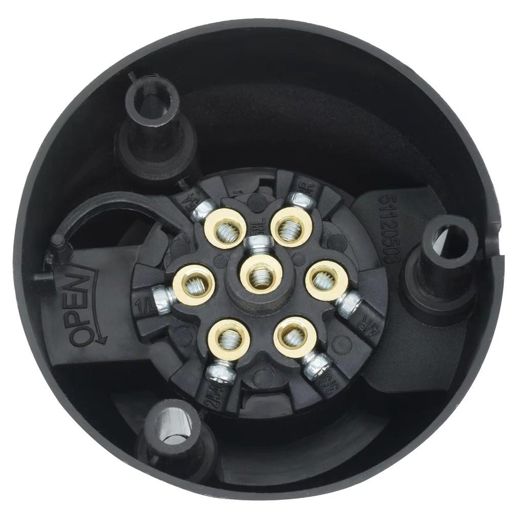 Durable European Towbar Protector Connections Transfer Signal 7 Pin Trailer Electrics Connector Plug Adapter For Caravan
