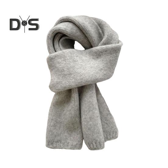 

Вязаный шарф, однотонный, утолщенный, теплый, женский шарф, термоповязка на шею для холодной погоды, повседневный шарф серый