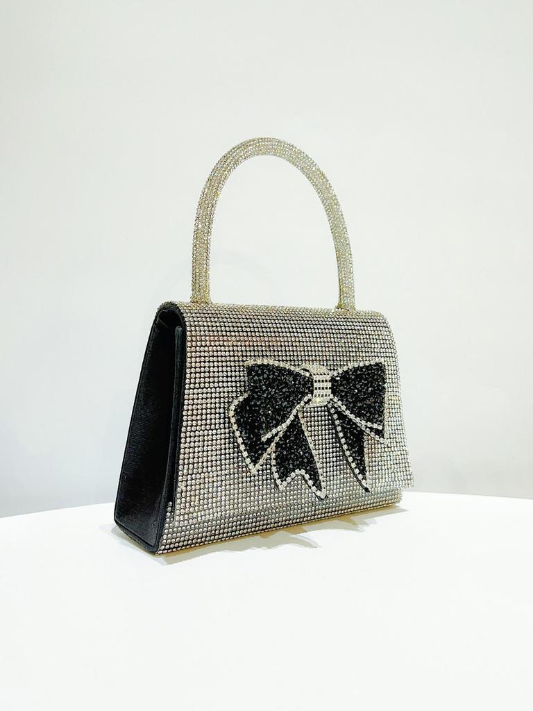 Elegant European & American Luxury Diamond Bow Evening Handbag