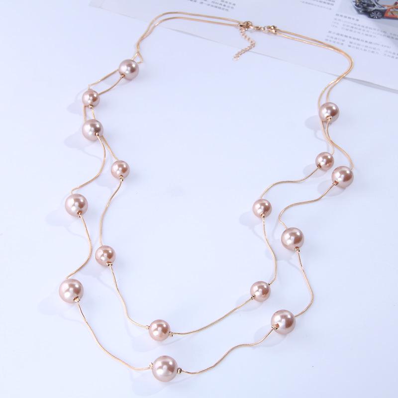 Elegant Double Layer Pearl Necklace for Women