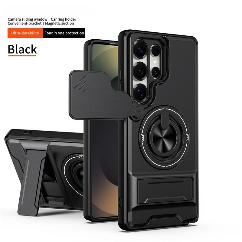 Armor Case For Samsung Galaxy S25 Ultra 5G S25+ S 25 FE Lens Protect Ring Stand Holder Cover For Galaxy S25 Plus S25ultra Funda