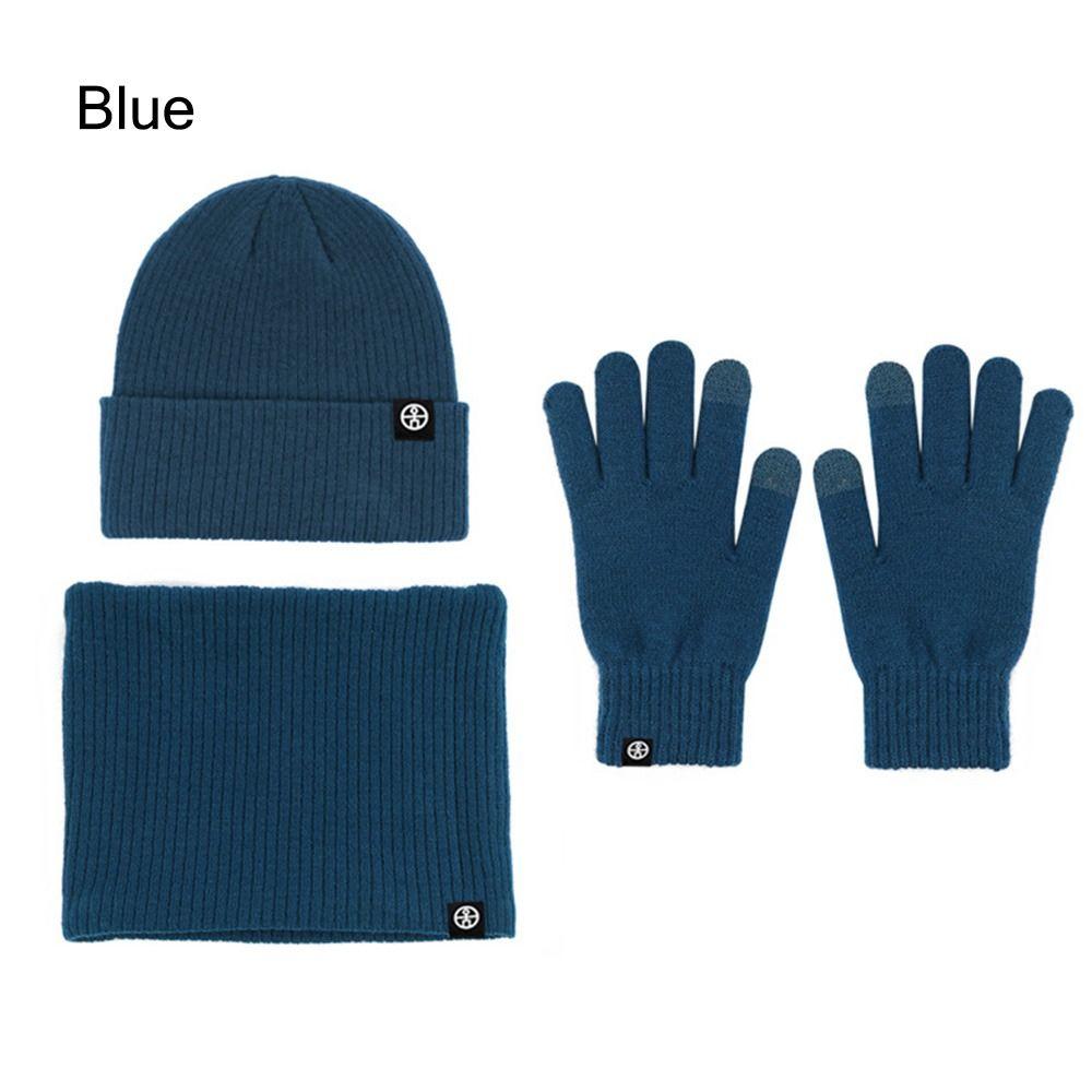 Casual Knit Winter Hat Warm Fleece Neck Scarf Trendy Winter Set  for Women Men
