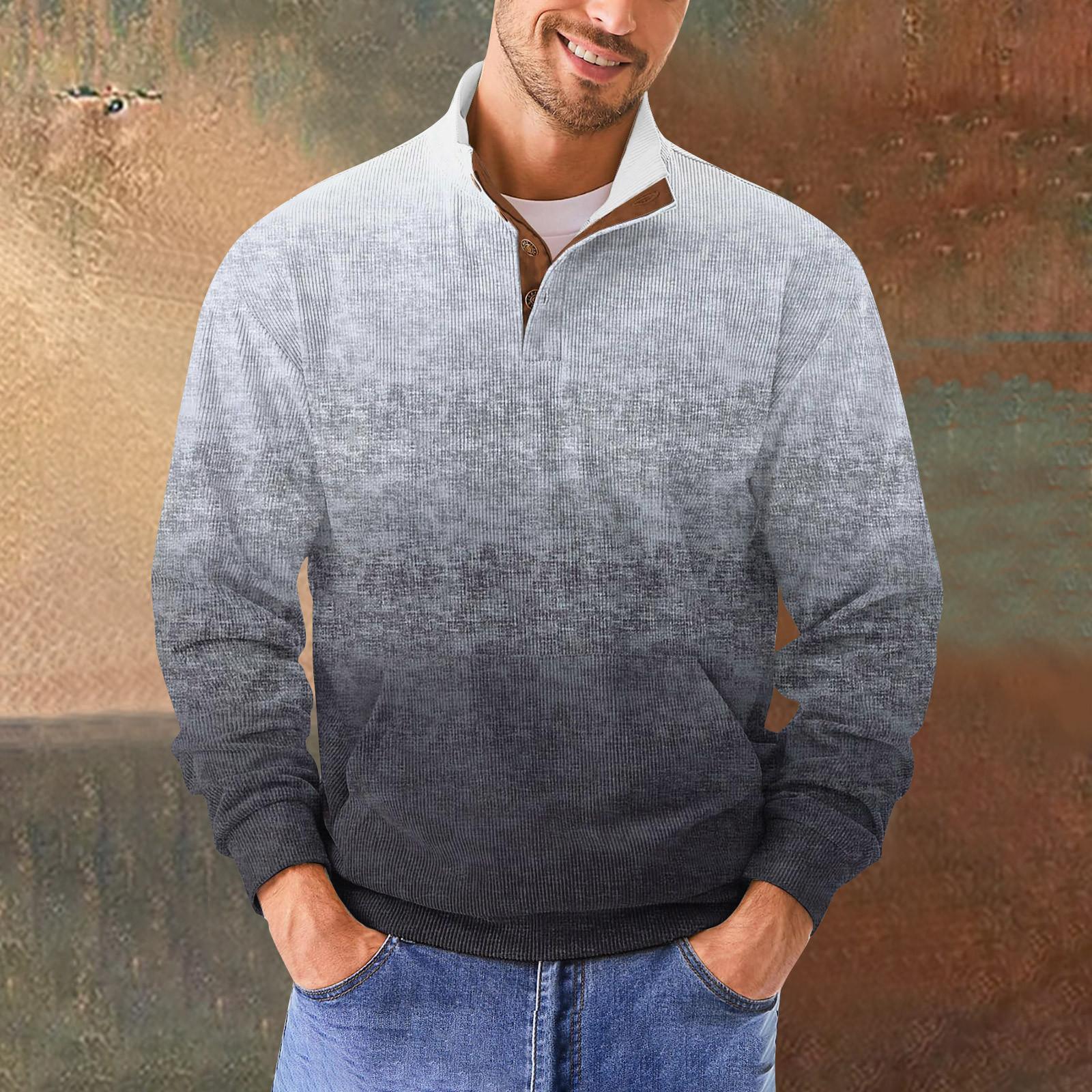 

Мужская повседневная толстовка в стиле ретро с градиентным принтом S хаки