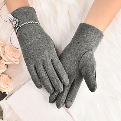 Warme Damenhandschuhe plus Samt-Touchscreen, lässige Fahrradhandschuhe