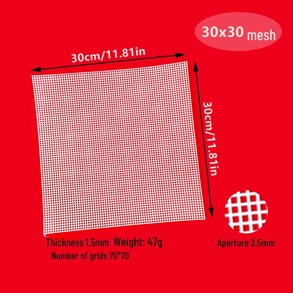 Feuille de Maille en Plastique pour Sacs DIY, Coins Arrondis, Trous Carrés, Diamètre 2,5 mm / 4 mm