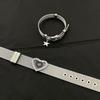 South Korea Niche Ins Love Rhinestone Strap Style Design Bracelet Silver Futuristic Cold Temperament Hand Jewelry