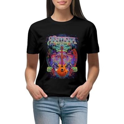 Damen Santana T-Shirt Mode T-Shirts Kurzarm Grafik-T-Shirts