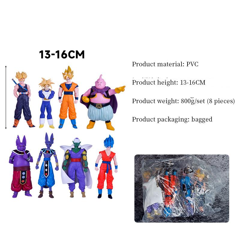 

8 PCS Dragon Ball Z Action Figure Set, Goku Vegeta Buu Beerus Anime Figures Collectible Model Toys, Gift for DBZ Fans