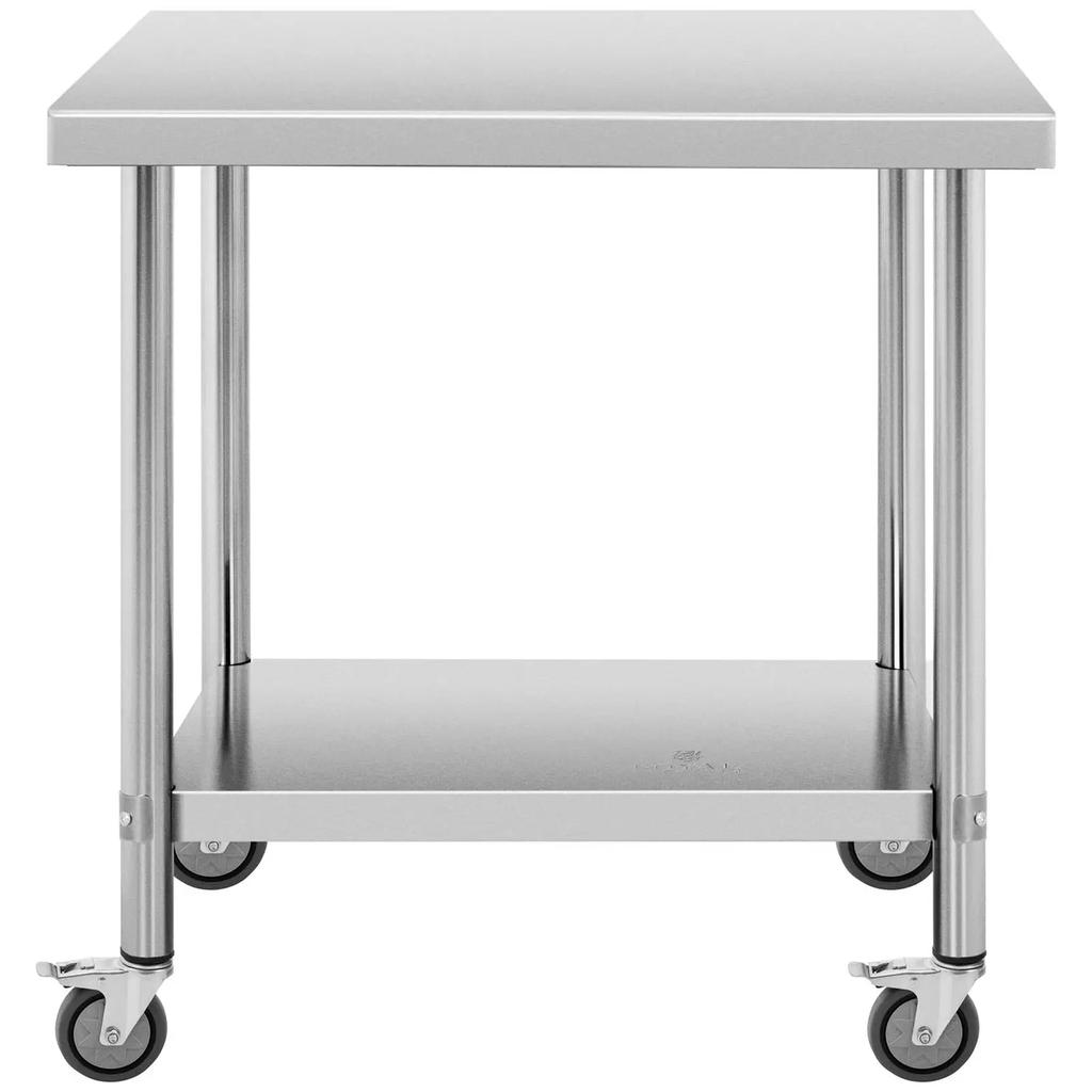 Table worktop on wheels, 2 levels, 60 x 90 cm, STEEL, up to 145 kg
