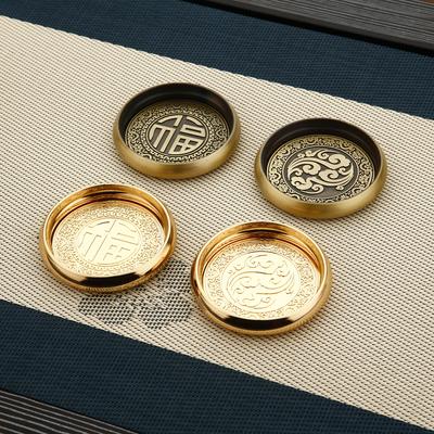 Chinese Style Metal Tea Cup Coaster Heat Insulation Cup Pad Drink Cup Coaster for Tea Coffe Milk Kitchen Supplies