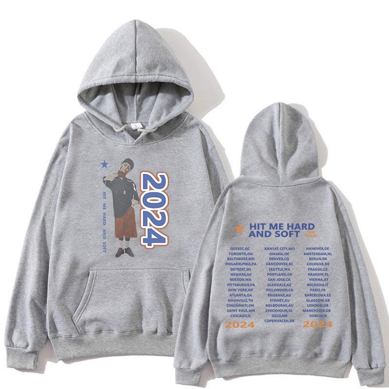 Hit Me Hard and Soft Tour Hoodies Men Women Hip Hop Oversized Hooded Sweatshirts Autumn Winter Fleece Warm Long Sleeve Pullovers