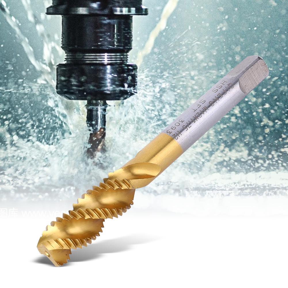 

M12x1.75mm Spiral Fluted Tap High Speed Steel Practical Screw Tap Drill Tool