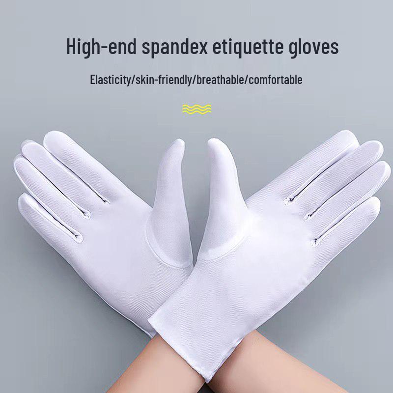 

Luxury Black Etiquette Display Gloves: Advanced Sunscreen & Jewelry Guide with Diamond Watch Photo One Size