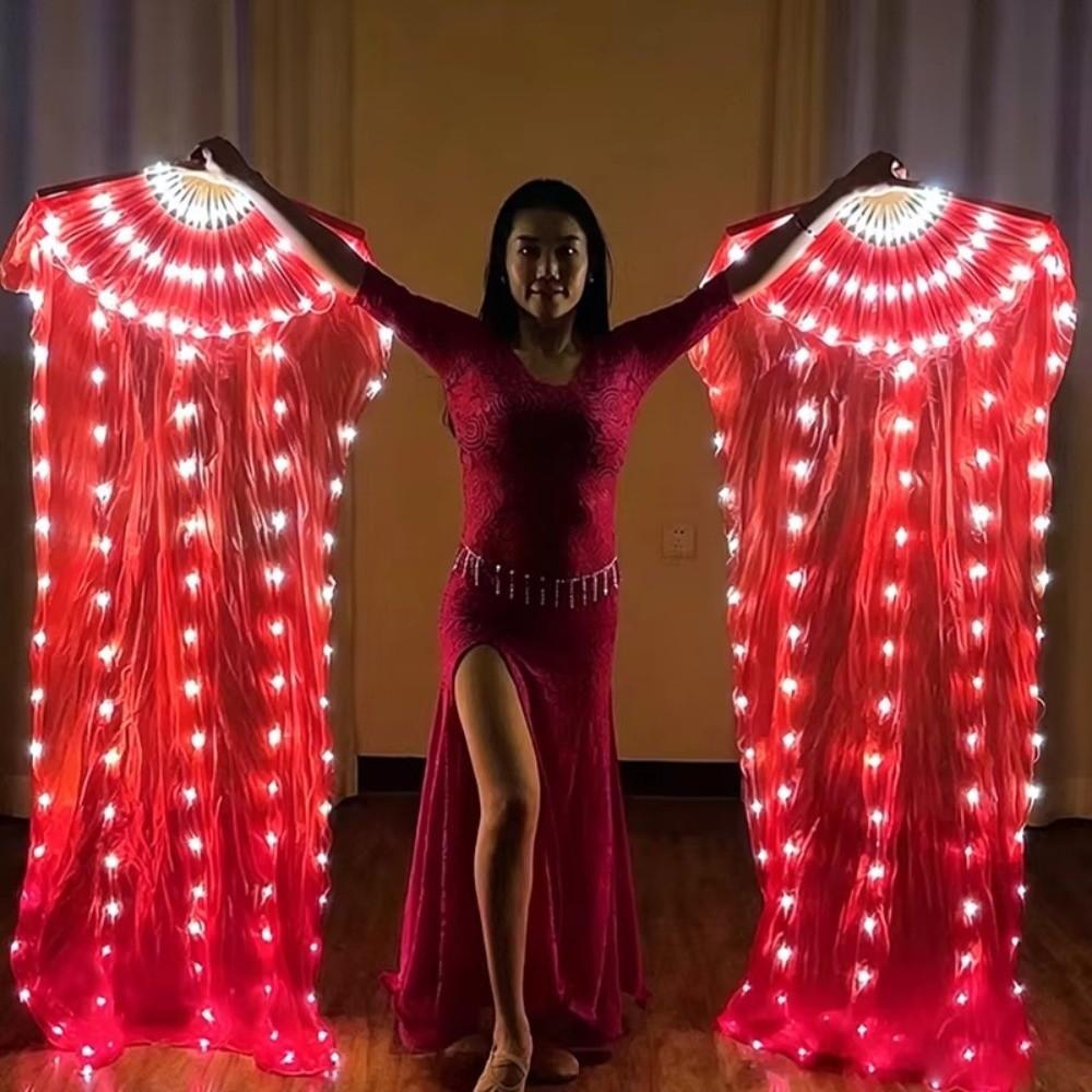 Classical Stage Performance Fan Multi Color Folding Hand Fan Illuminated Fan Wedding Party