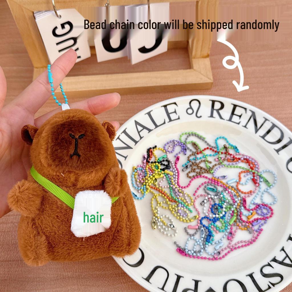 Capybara Plush Keychain Pendant - Cute Cartoon Bag Charm for Couples