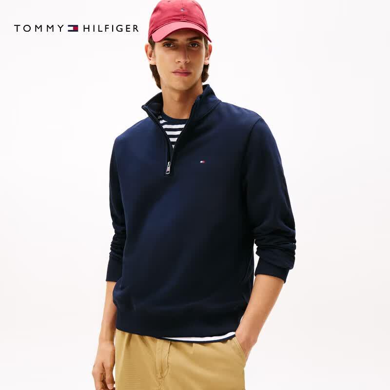 Tommy Hilfiger Men's Half-Zip Stand Collar Pullover Sweatshirt