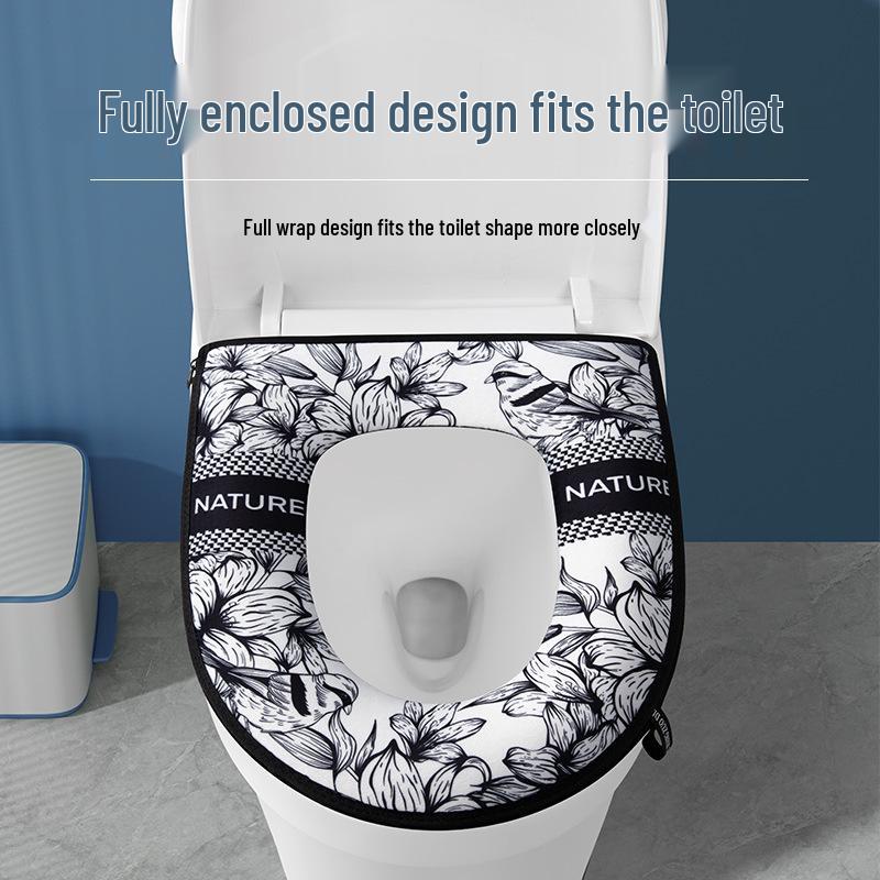 Universal Waterproof Cartoon Toilet Seat Cover - Ancient Style, Thickened, for All Seasons
