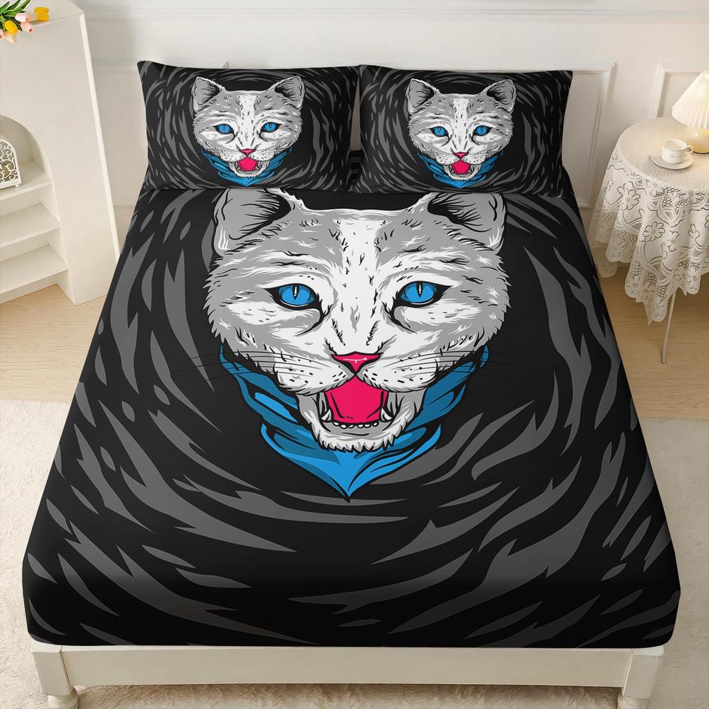 Galaxy Moonlight Moth Pattern Mattress Three-Piece Set Digital Printing Bedding Set Mattress Three-Piece Set