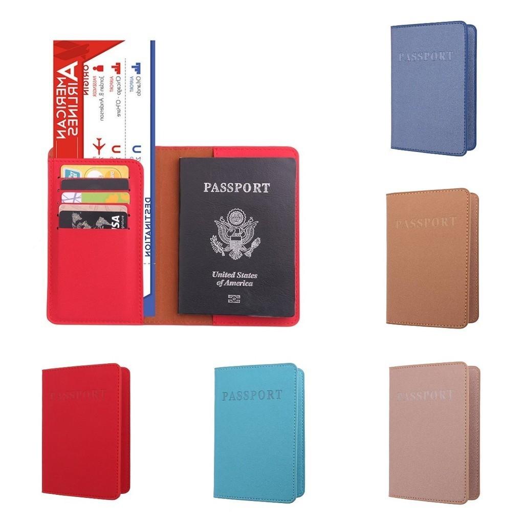 Passport Pu Leather Holder Multi Card Travel Wallet Cover Multiple Compartments