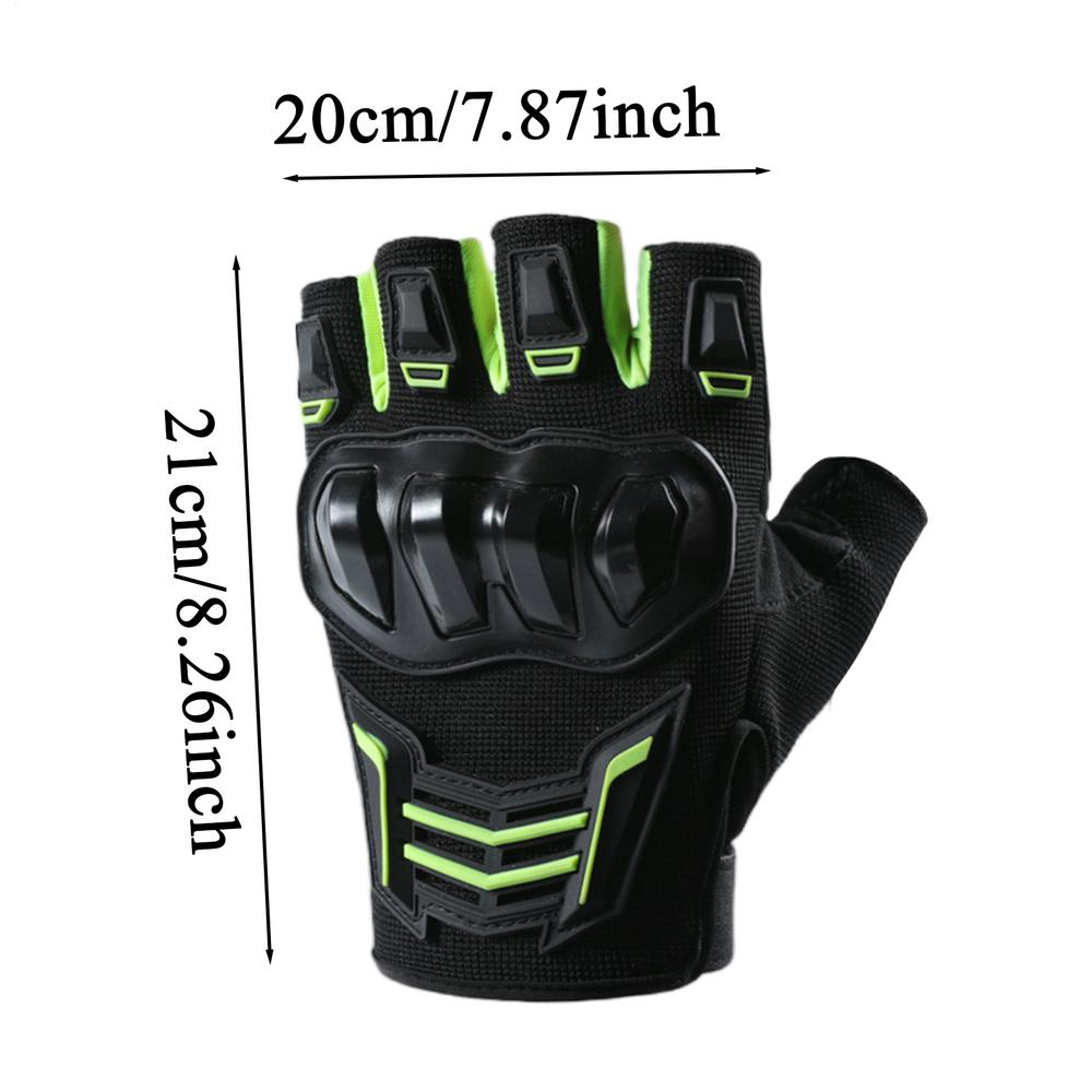 Outdoor Motorcycle Biker Anti-fall Half Finger Gloves Breathable Padded Motorcycle Mitten Anti-Slip Grip For Biking Hiking